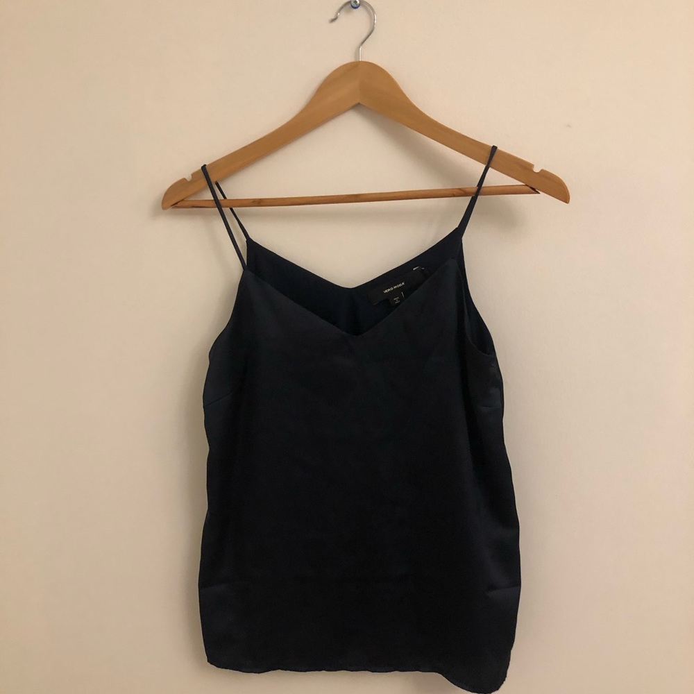Navy camisole with v neck in front and back